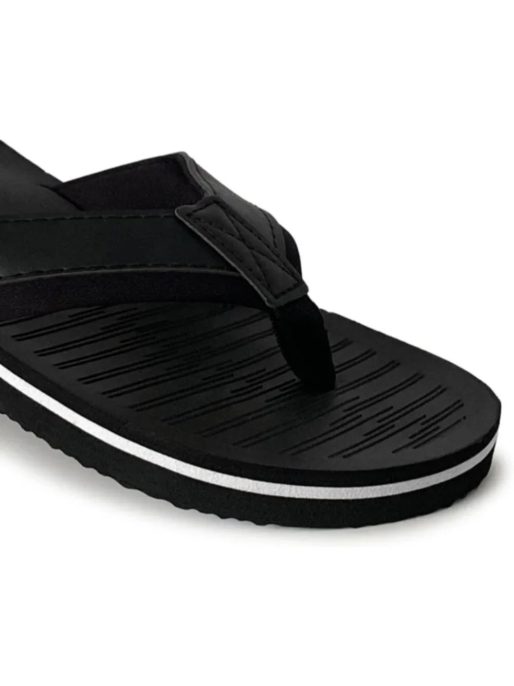 Norty Thong Men's Dark Black Footwear For Summer Comfortable Sandals Casual